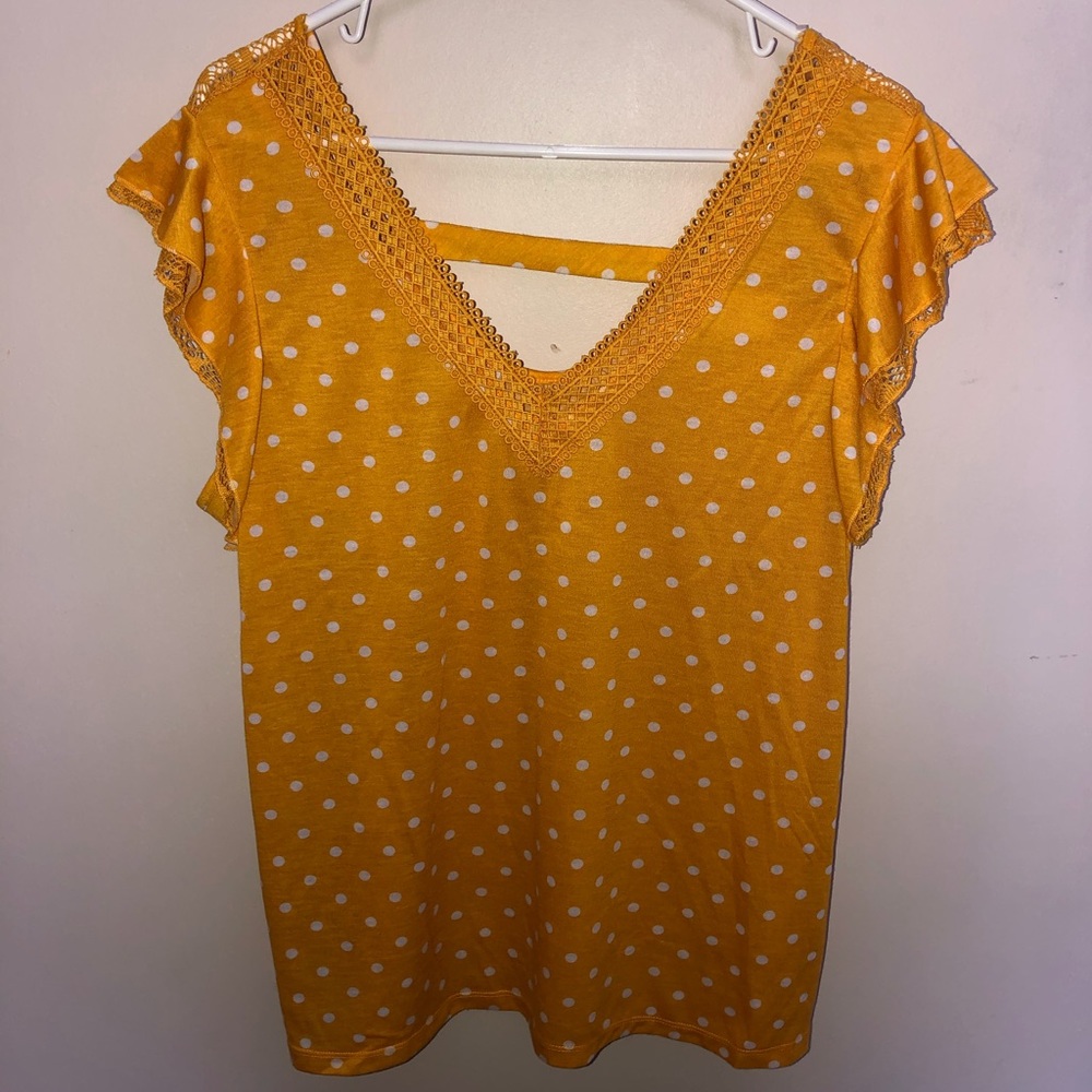 Bobbie Brooks Yellow Polka Dot Shirt